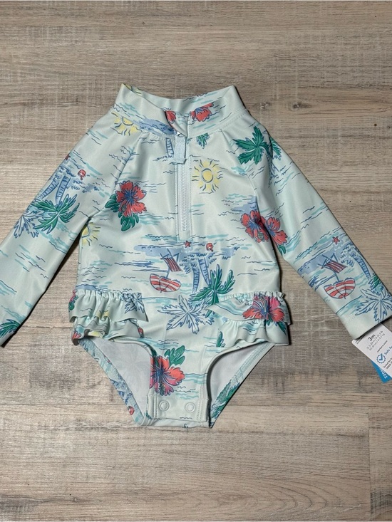 Carter's Other - Carter's Baby Girl Tropical Beach Long-Sleeve Rashguard Swimsuit One Piece New